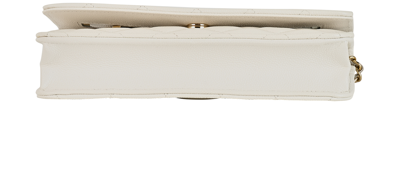 Classic Wallet On Chain, &pound;1,850, Handbags, White, Caviar Leather, Top view